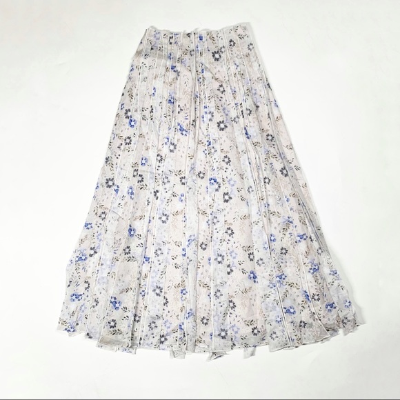 Aje Dresses & Skirts - AJE Dellal Midi Skirt Wildflower Floral Print Size US 2 XS (AU 6) White Blue